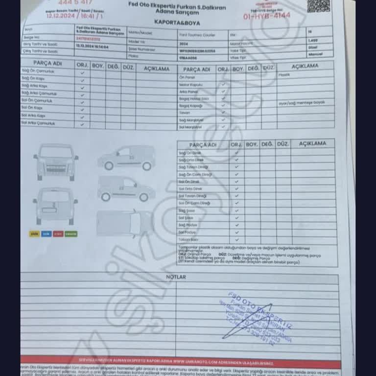 Yeni Teslim Alınan Araçta Boya Ve Ayar Sorunu