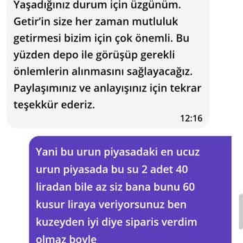 Eksik Ve Kalitesiz Ürün Teslimatı