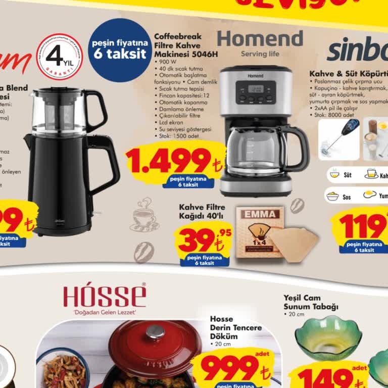 Homend Kahve Makinesi Stok Sorunu