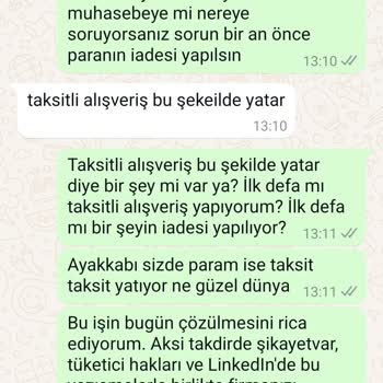 Ayakkabı İadesinde Taksit Sorunu Ve Kalite Hayal Kırıklığı