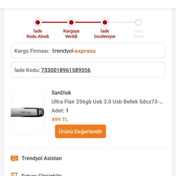 Trendyol USB Bellek Sorunu Ve Geciken İade Süreci