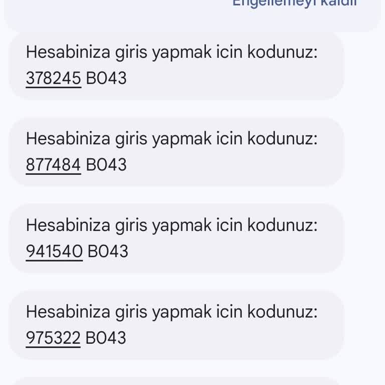 Alotell'den Gelen Anlamsız Kodlar