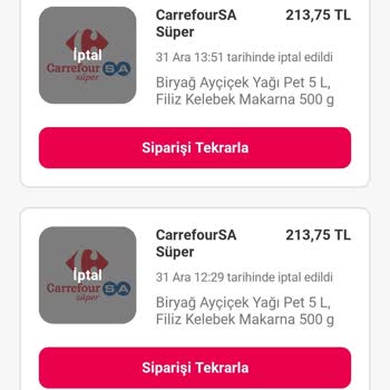 Yemeksepeti Mahalle'de Sürekli İptal Edilen Siparişler