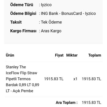 Stanley Termos Sipariş İptali Ve İade Sorunu