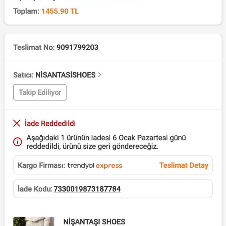 Trendyol Üzerinden Aldığım Çizme İade Sorunu