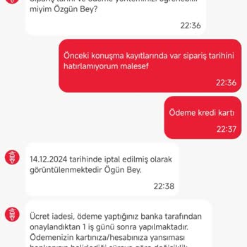 Geri Ödemesi Yapılmayan İptal Edilmiş Sipariş Sorunu
