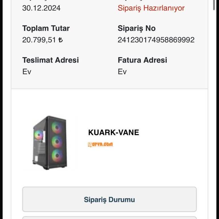Sipariş Hazırlık Sürecindeki Gecikme