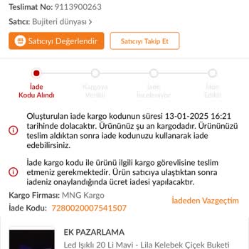 Yanlış Ürün Gönderimi Ve İade Talebi