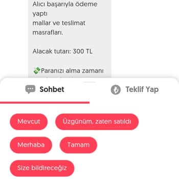 Letgo'da Şüpheli Mesaj Ve Ödeme Sorunu
