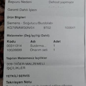 Siemens Buzdolabında Bitmeyen Buzlanma Sorunu