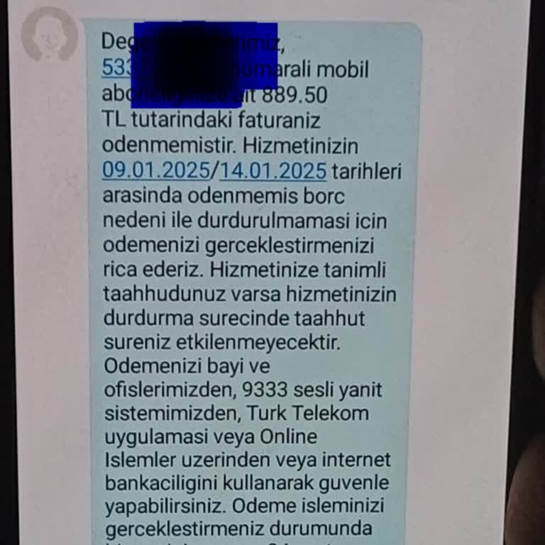 Fatura Kesim Tarihi Öncesi Haksız Hat Kesintisi