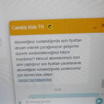 Cambly Kids Abonelik Yenileme Sorunu