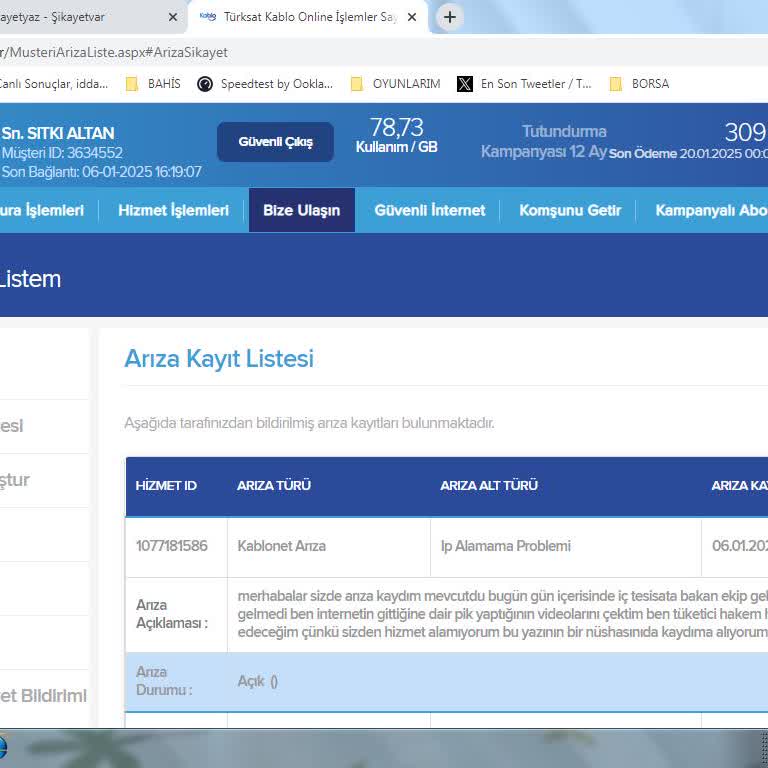 TÜRKSAT'ın Teknik Destek Sorunu