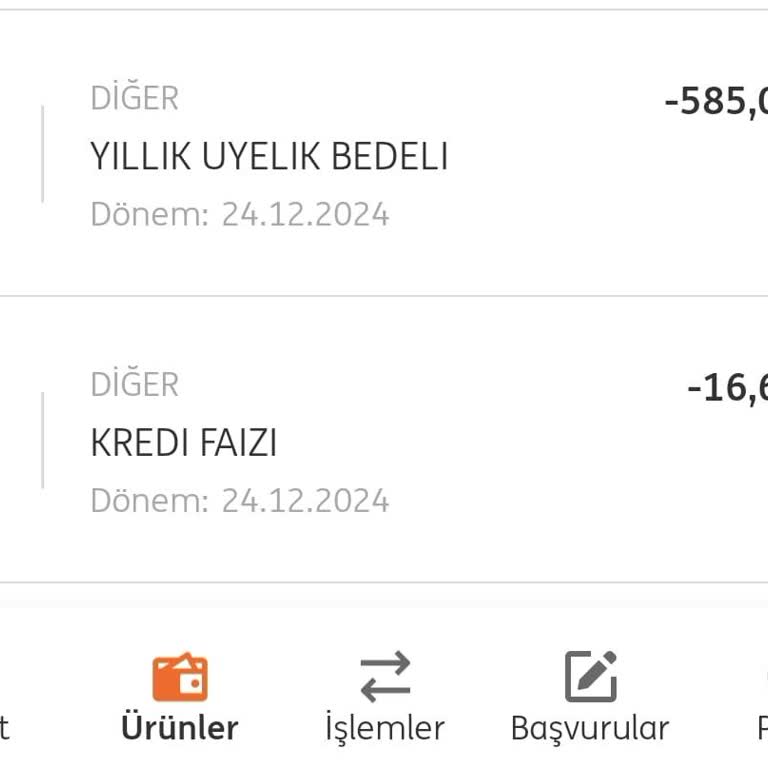 Kart Aidatının İadesi Talebi