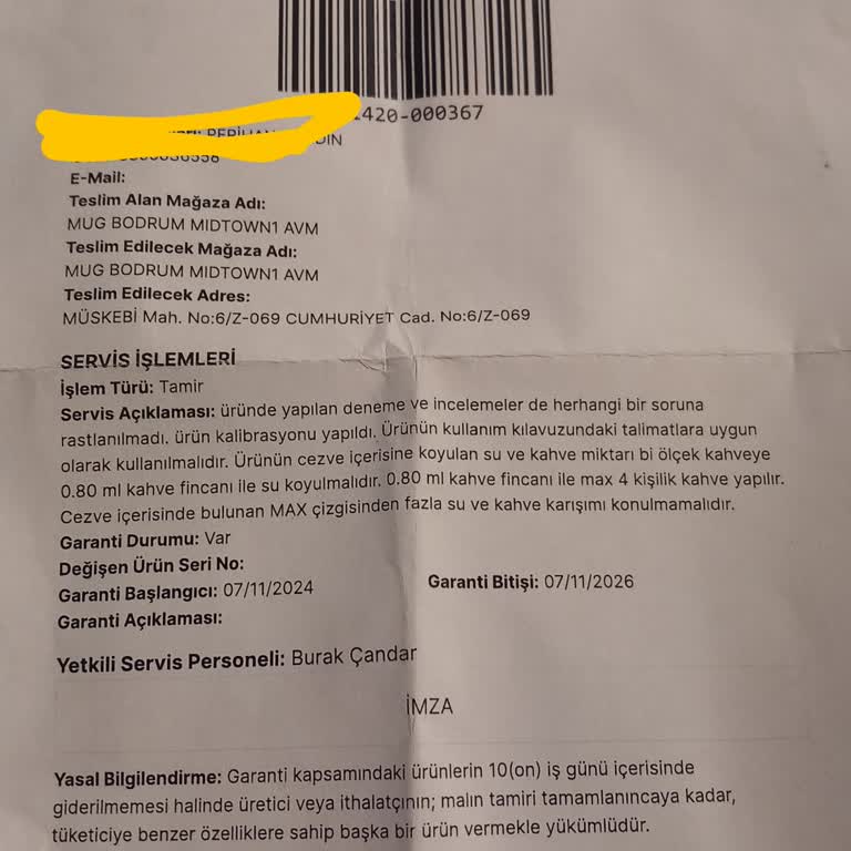 Kahve Makinesi Performans Sorunu