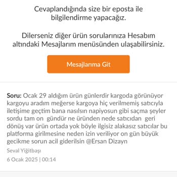 Kargo Sürecinde Yaşanan Ciddiyetsizlik Ve İletişim Sorunları