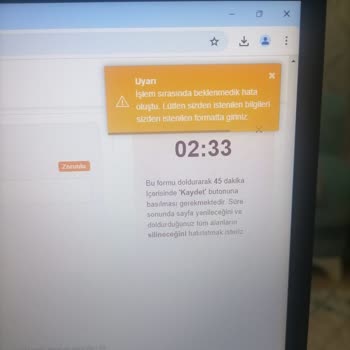 Başvuru Formu Hatası: İşlem Tamamlanamıyor