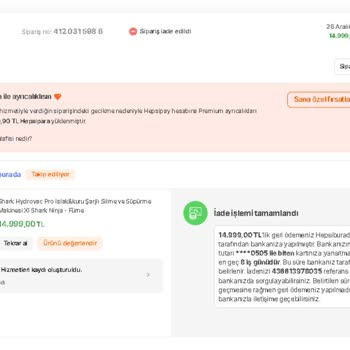 Hepsiburada'dan Sipariş İptali Ve Para İadesi Sorunu