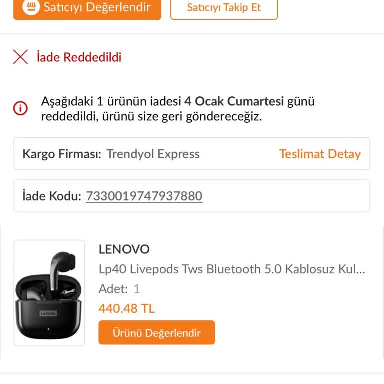 Torima Arızalı Bluetooth Kulaklık Ve İade Sorunu