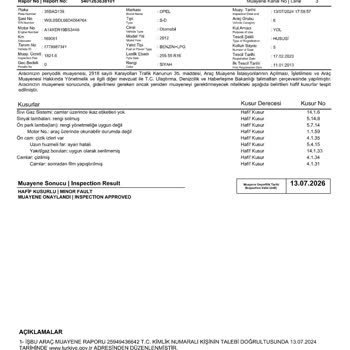Araç Muayenesinde Hatalı Kilometre Bilgisi