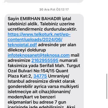 Telkotürk Aboneliğinde Sürekli Kesinti Ve Fatura Sorunu