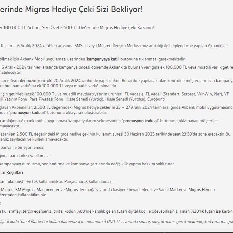Akbank'ın Hediye Çeki Sözü Yerine Getirilmedi