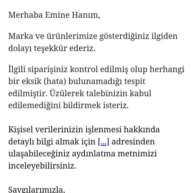 Eksik Ürün Ve İletişim Sorunları