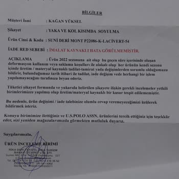 Polo Montun Soyulma Sorunu Ve Müşteri Hizmetleri Hayal Kırıklığı