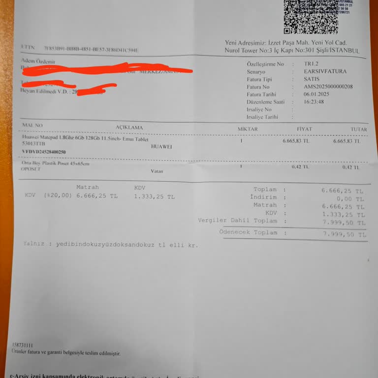 Huawei Tablet İadesinde Sorun Yaşadım