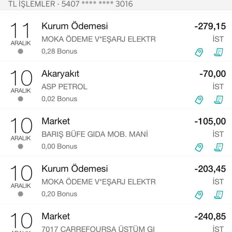 Kredi Kartı Ekstresindeki Mükerrer İşlemler