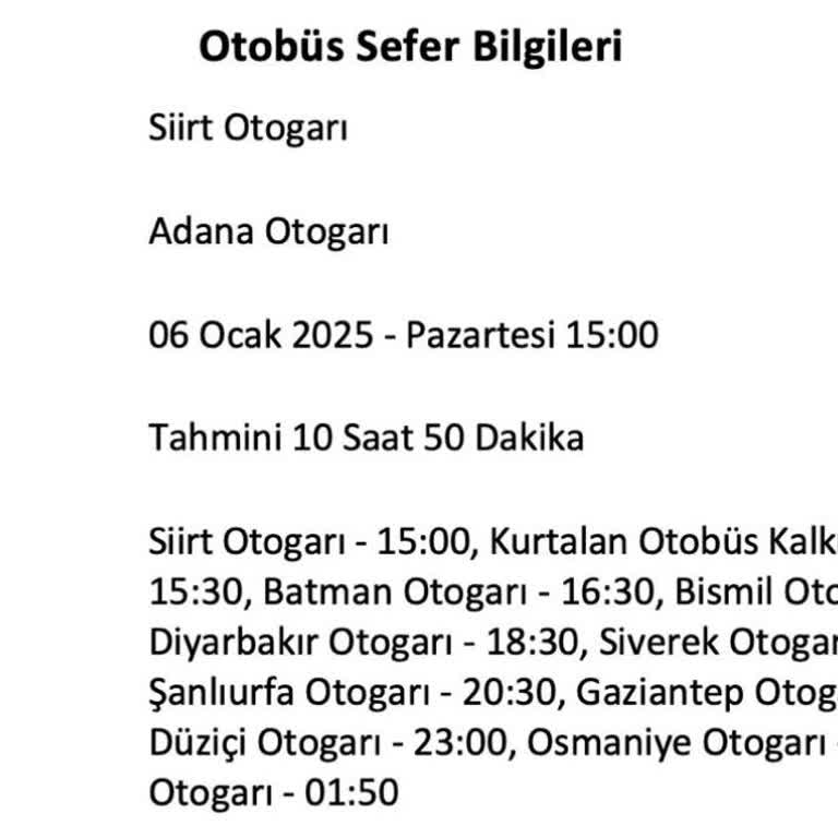 Adana Yolculuğunda İstenmeyen Otobüs Değişikliği