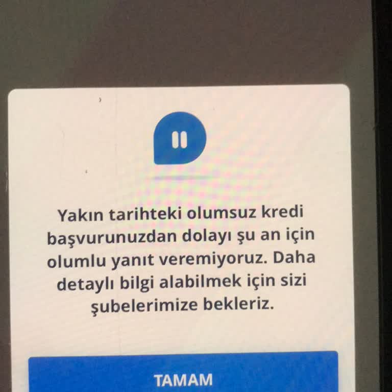 Kredi Başvurusunda Olumsuz Yanıt Sorunu