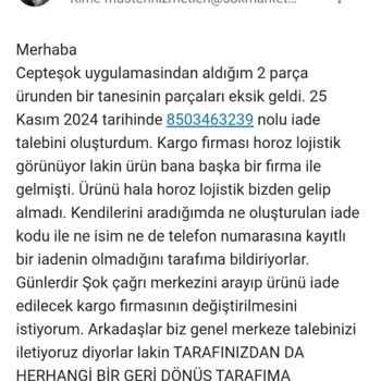 Şok Market'te İade Sürecinde Yaşanan Sorunlar