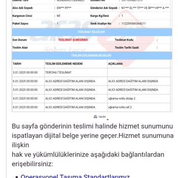 Aras Kargo Teslimat Sorunu!