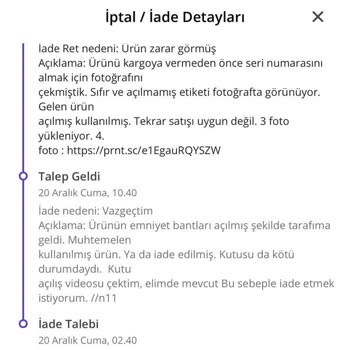 N11 Ve 07Magaza: İade Sürecinde Müşteri Mağduriyeti