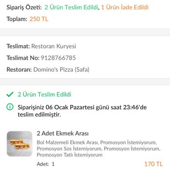 Eksik Sipariş Ve Çirkin Tavır