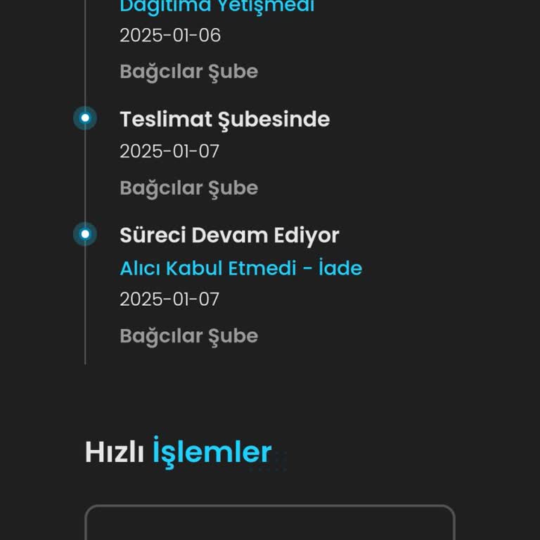 Bağcılar Şubesi Kargo Teslimat Sorunu Ve İletişimsizlik