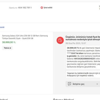 Yanıltıcı Fiyatlandırma Ve İptal Edilen Sipariş Mağduriyeti
