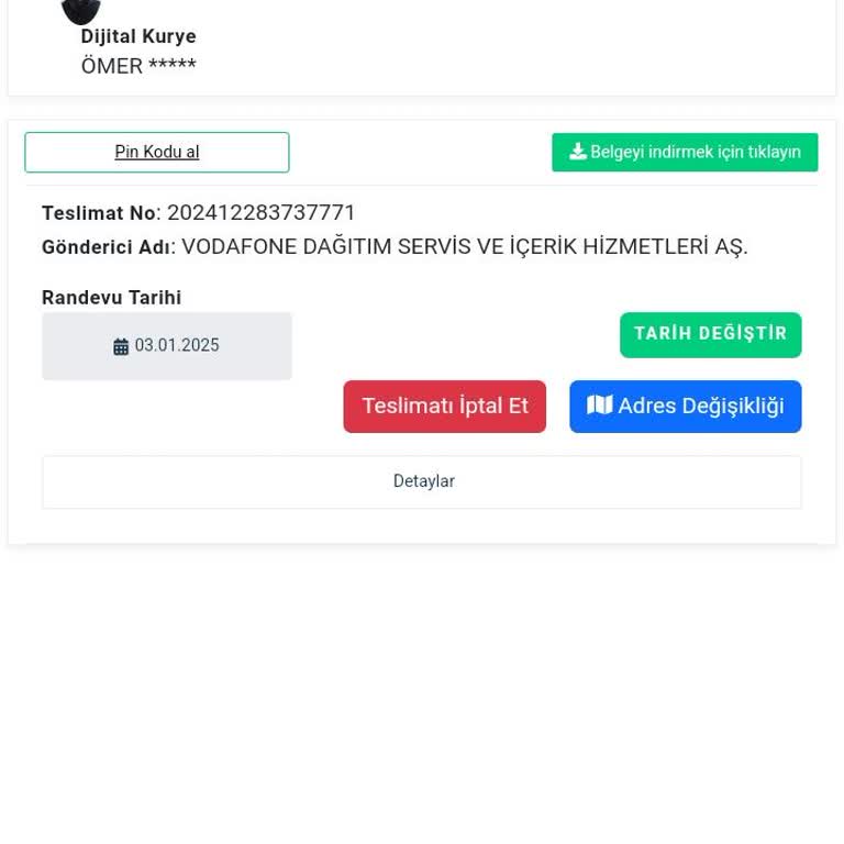 Vodafone Dijital Kurye Teslimatında Sürekli Erteleme Sorunu
