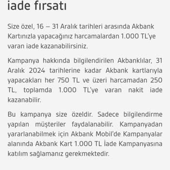 Akbank Kampanya İadesi Neden Yapılmıyor