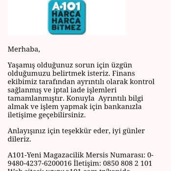 A101 Kapıda Uygulaması: Çekilen Para, İade Edilmeyen Sipariş