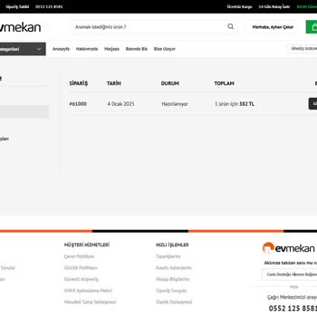 Evmekan.com'dan Sipariş Verdim, Ürün Teslim Edilmedi Ve İletişim Kurulamıyor!