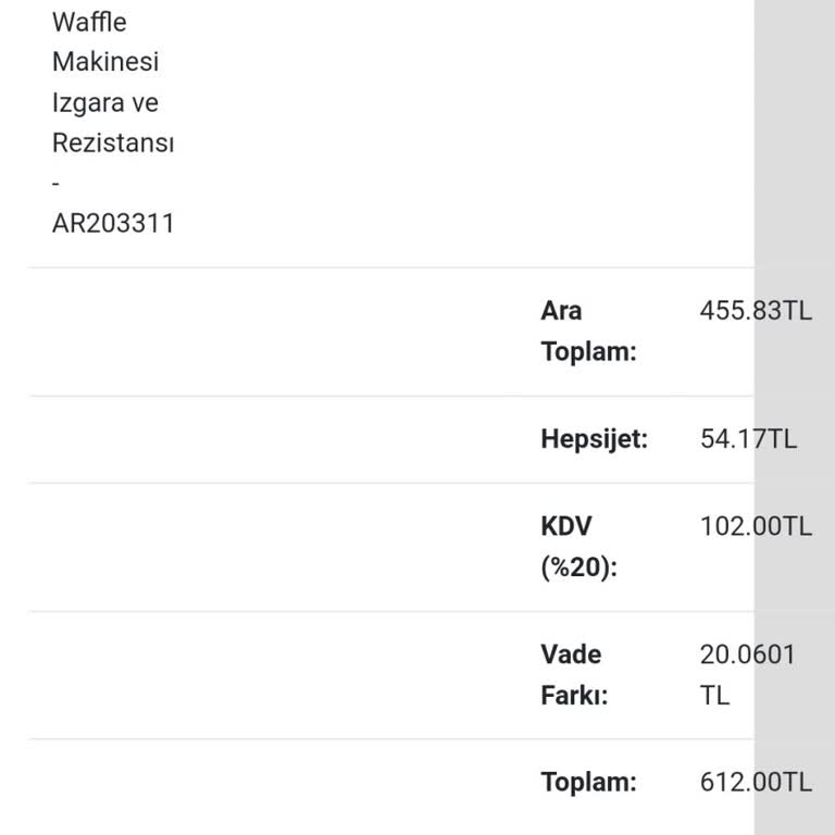 Arzum Waffle Makinesi Siparişimde Hayal Kırıklığı
