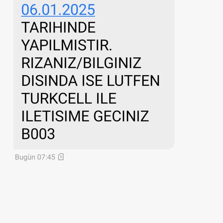 Bana Ait Olmayan Hat İşlemi Sorunu