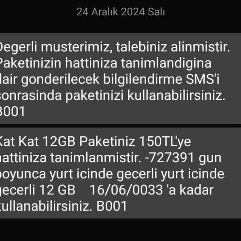 Türk Telekom İnternet Paketi Yüklenmedi
