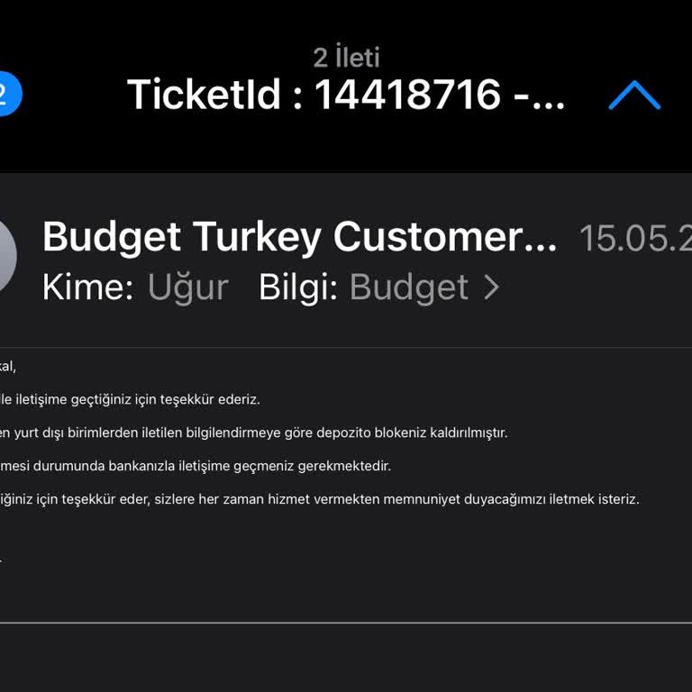 Car Rental'dan İade Edilmeyen Depozito Ücreti
