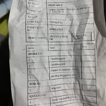 Yanlış Sipariş Ve Soğuk Ürün Mağduriyeti