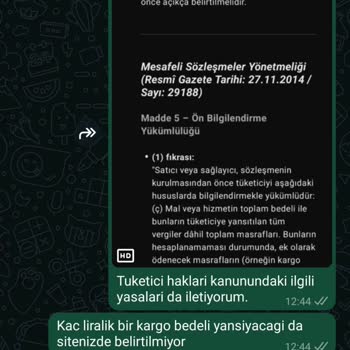 Yanıltıcı Kargo Ücreti Ve Tehditkar Müşteri Hizmetleri