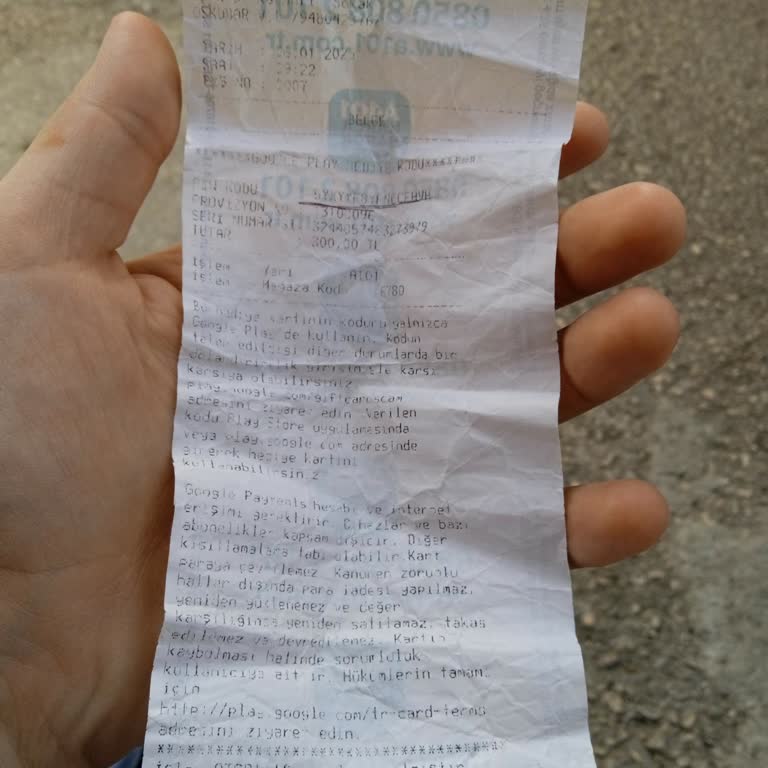 Kullanılamayan Google Play Kodu İçin İade Talebi