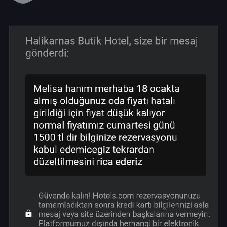 Yanlış Fiyat Girişi Nedeniyle Rezervasyon Sorunu